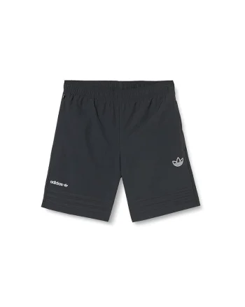 Pantaloni scurti sport tineret  negru, 100% poliamida reciclata, talie elastica, doua buzunare cu fermoar,