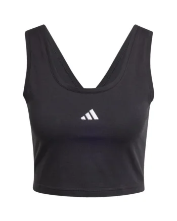 Maiou sport dama,  Essentials, bumbac, logo mic, negru,