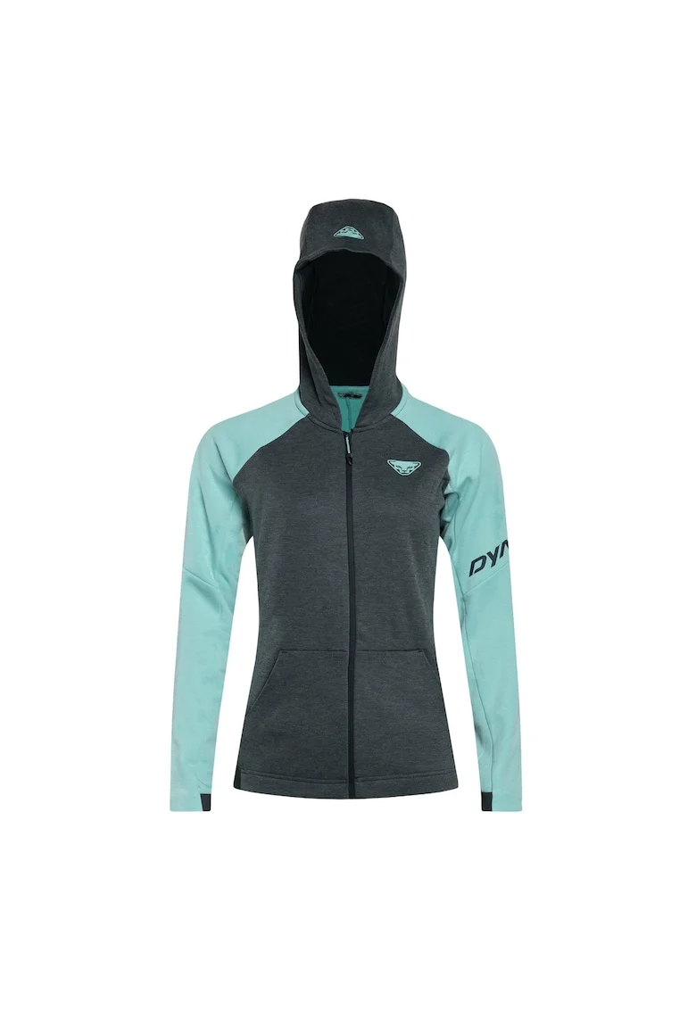 Hanorac sport pentru femei,  Poliester, Verde/Gri,