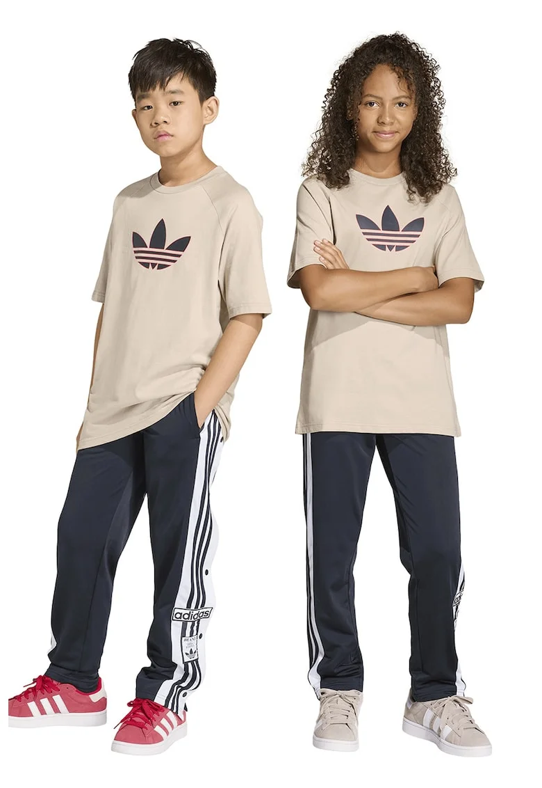 Pantaloni de trening cu capse Adibreak, Alb/Negru
