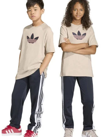 Pantaloni de trening cu capse Adibreak, Alb/Negru