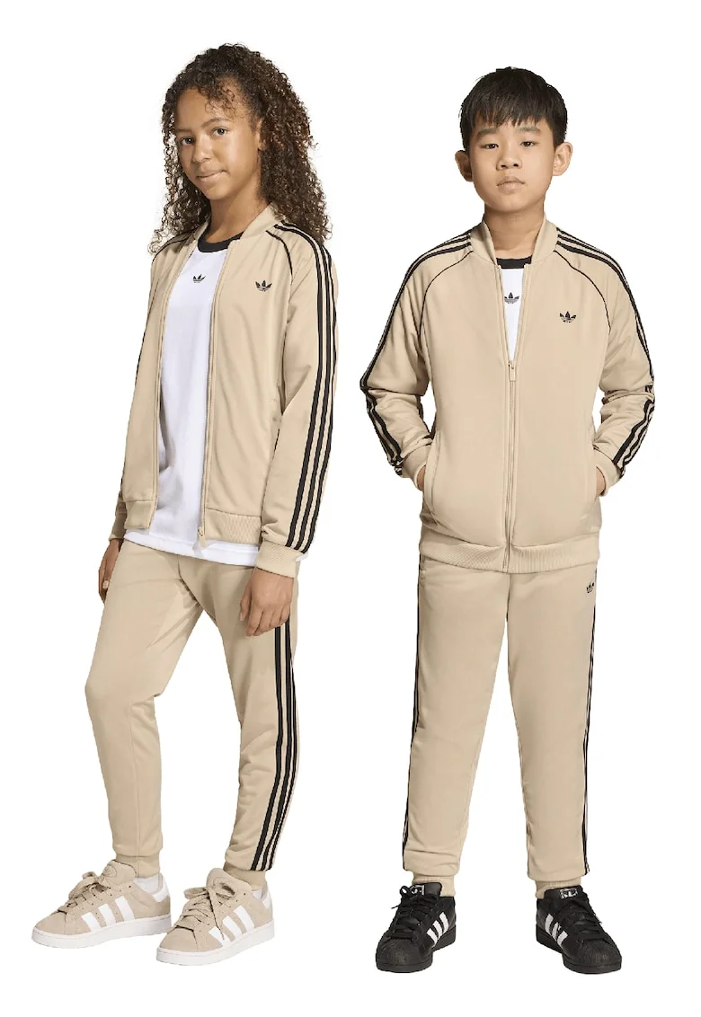 Pantaloni de trening cu logo, Negru/Maro nisip