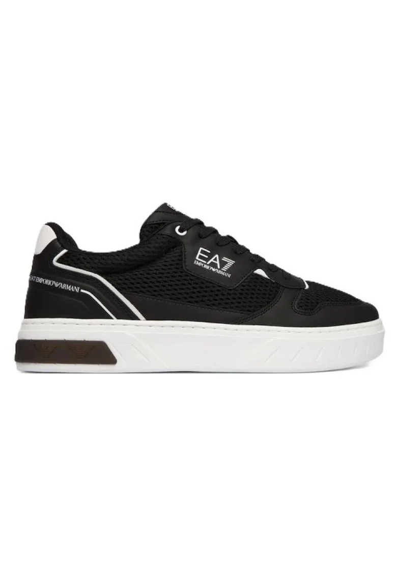 Pantofi sport barbati  PREMIUM COURT MESH, Piele ecologica, Negru, Negru