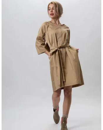 Rochie pictata manual cu cordon in talie Moods