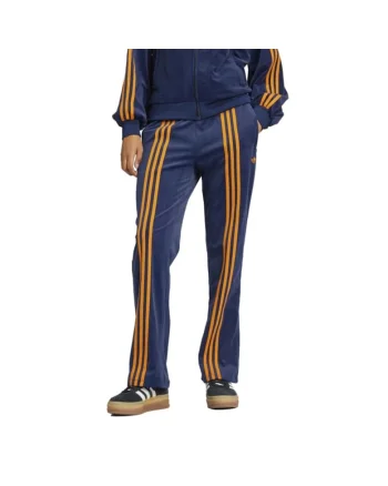 Pantaloni sport dama  70s, velur, bleumarin/galben,