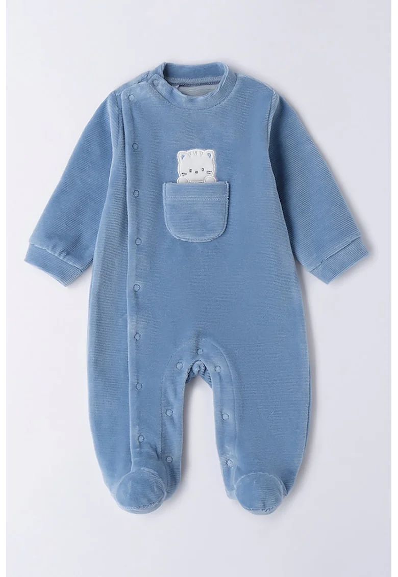 Salopeta din amestec de bumbac cu buzunar, Albastru lavanda