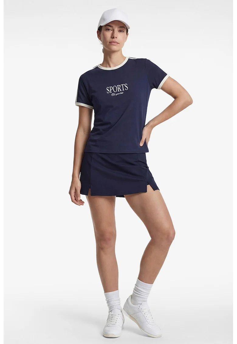 Fusta sport slim-fit cu colanti pe dedesubt, Bleumarin