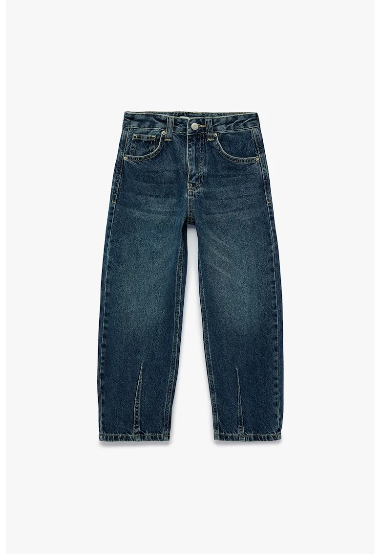 Blugi relaxed-fit cu talie elastica ajustabila, Albastru indigo