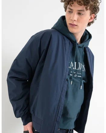 Jacheta bomber cu gluga, Bleumarin