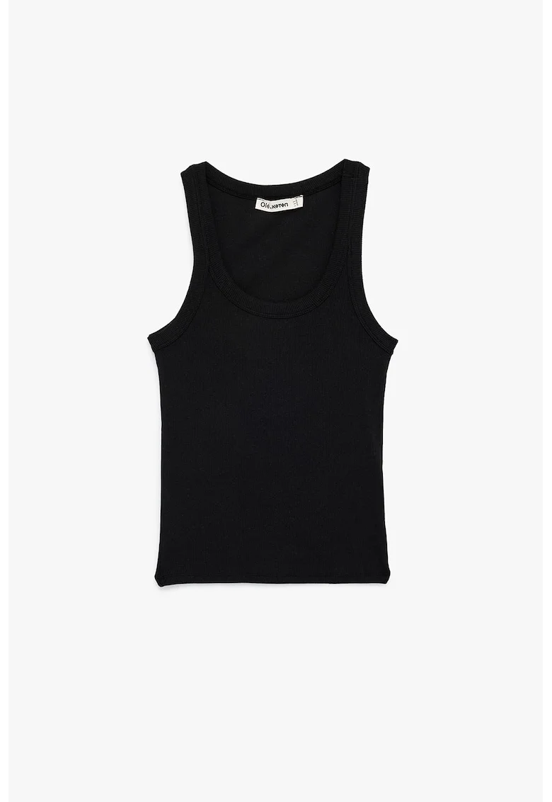 Top uni din bumbac si modal, Negru