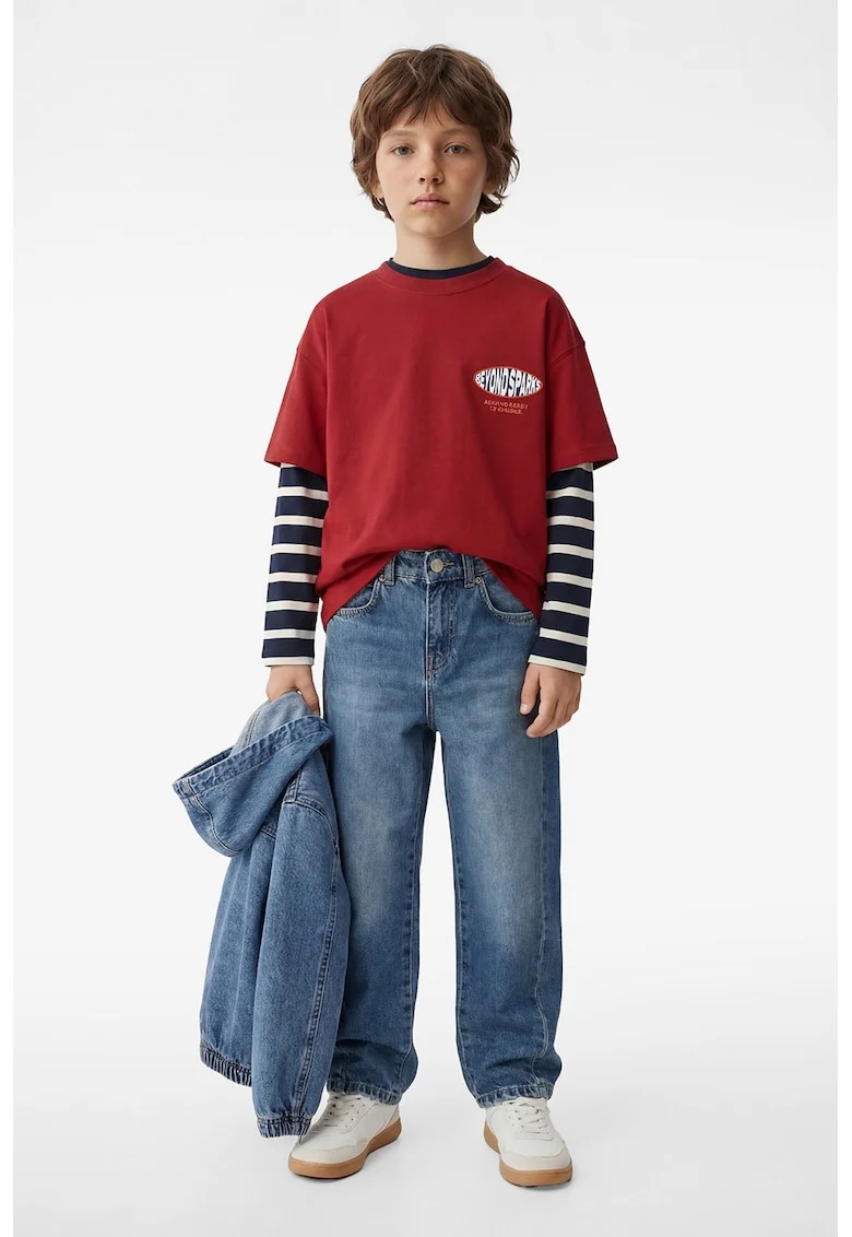 Blugi relaxed fit, Albastru melange