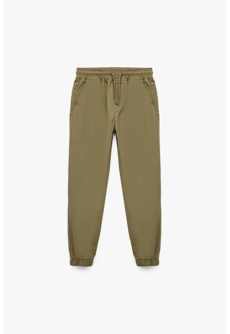 Pantaloni uni cu snur, Kaki