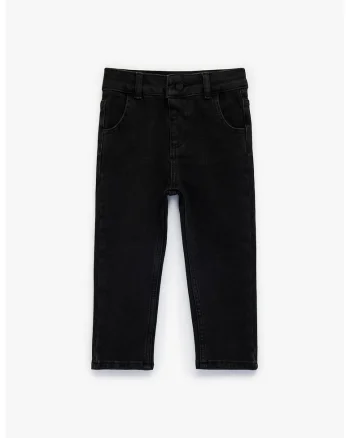Blugi slim fit cu buzunare, Negru