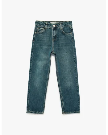 Blugi regular fit, Albastru petrol