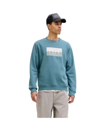 Bluza JACK &JONES Fusion Graphic Sweat Crew 54705, Turcoaz