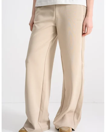 Pantaloni de trening cu croiala ampla si buzunare laterale, Bej