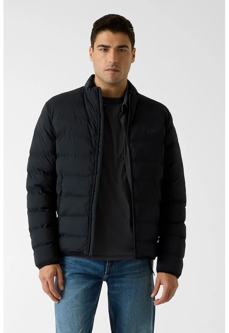 Geaca slim fit matlasata, Negru