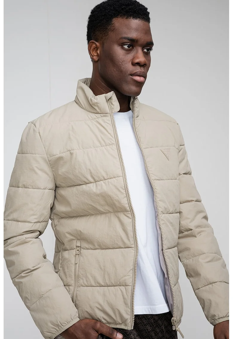 Jacheta regular-fit cu fermoar, Maro nisip/Maro camel/Grej