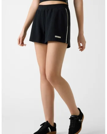 Pantaloni scurti cu logo, pentru fitness, Negru