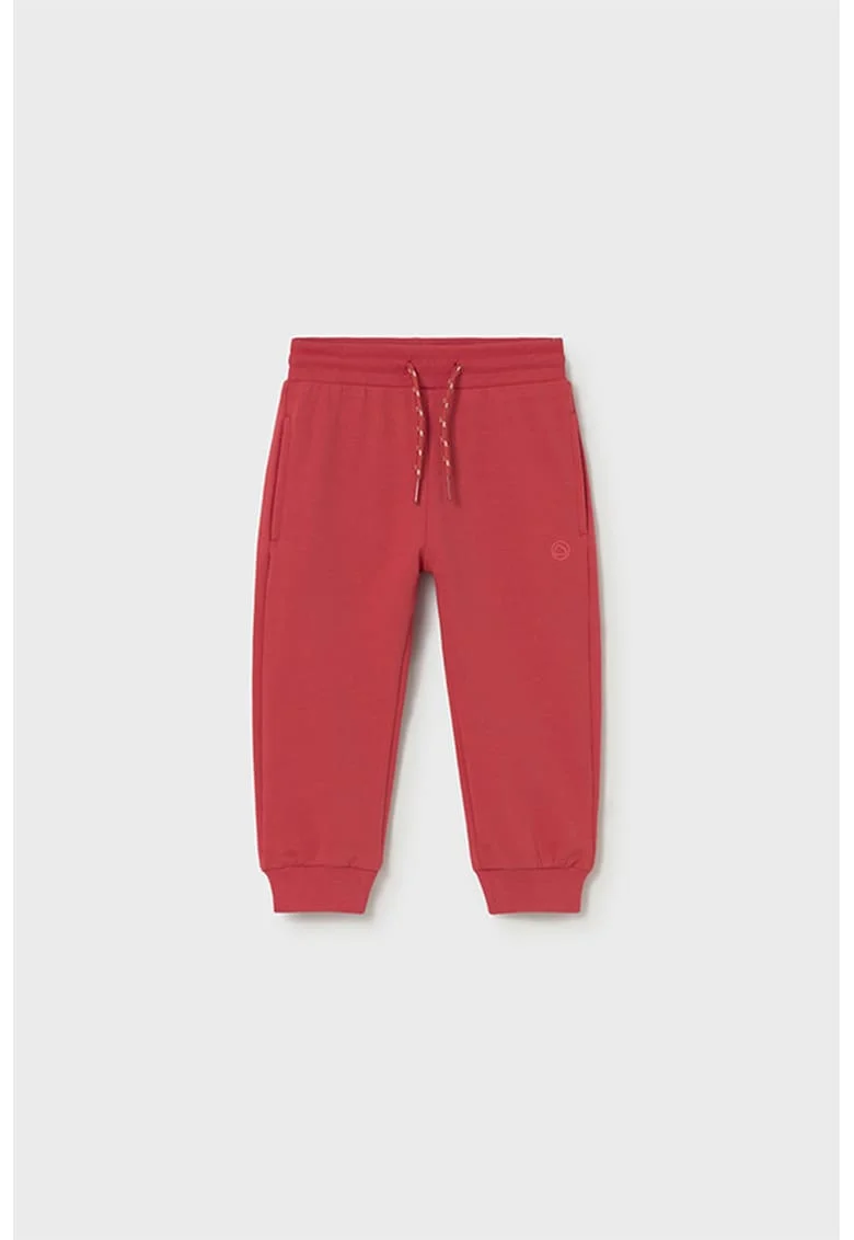 Pantaloni de trening din amestec de bumbac cu snur, Rosu inchis/Rosu prafuit