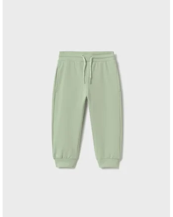 Pantaloni de trening din amestec de bumbac cu snur, Verde inchis/Verde feriga