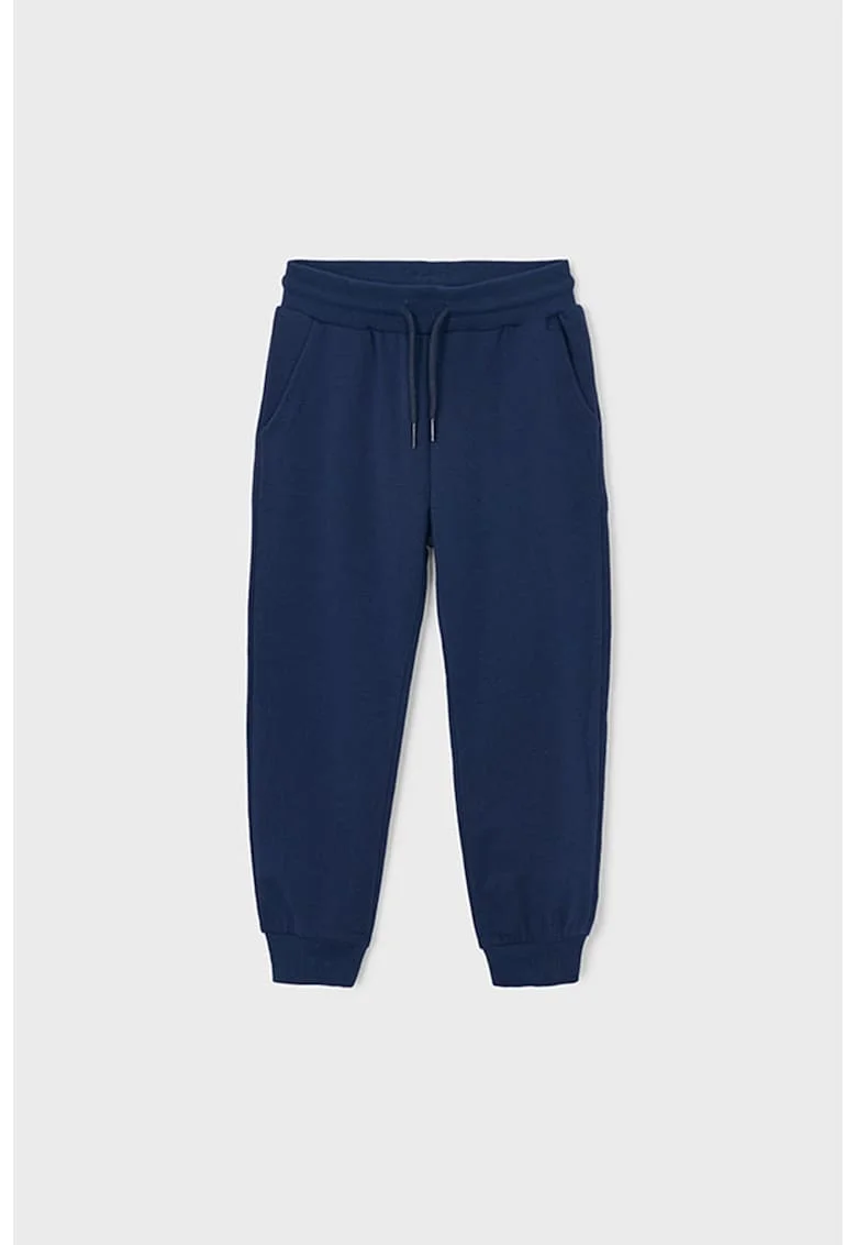 Pantaloni de trening cu model uni si snur de ajustare, Albastru ultramarin/Bleumarin