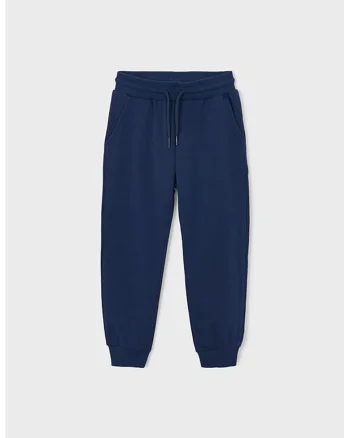 Pantaloni de trening cu model uni si snur de ajustare, Albastru ultramarin/Bleumarin