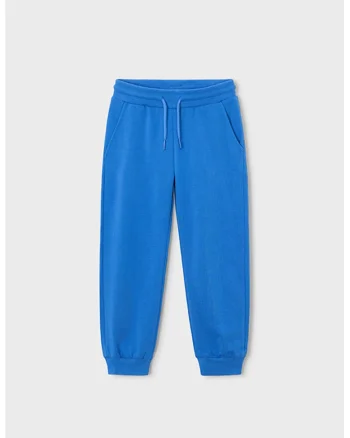 Pantaloni de trening cu model uni si snur de ajustare, Albastru royal