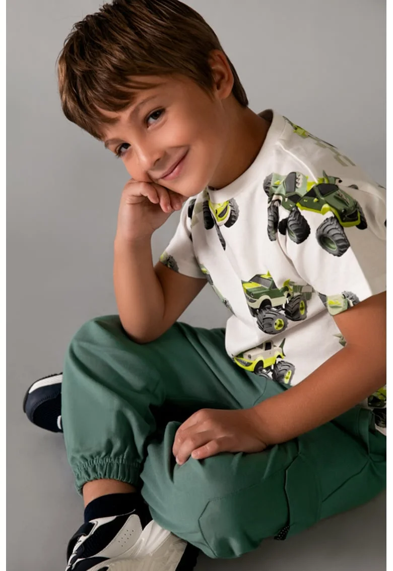 Pantaloni de trening relaxed fit cu snur de ajustare, Verde