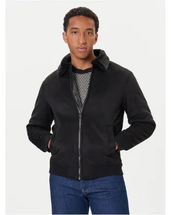 Geaca din imitatie de piele,  negru, barbatidwqf, Negru