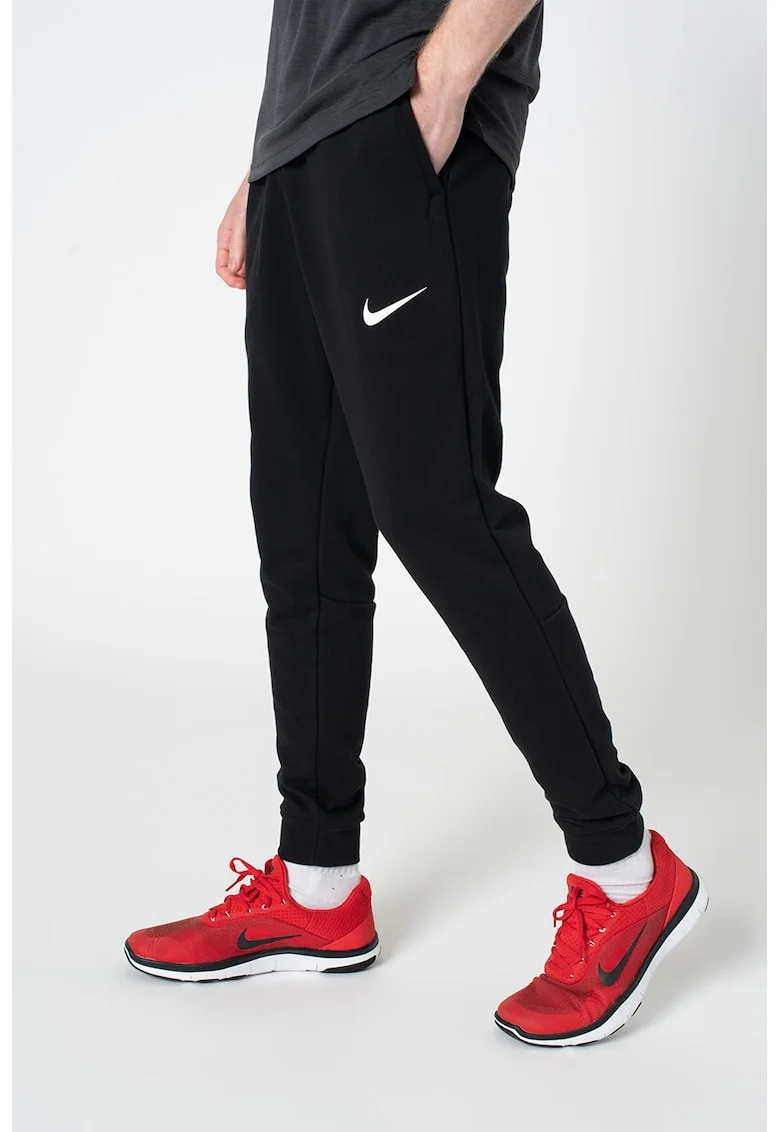 Pantaloni conici cu tehnologie Dri-Fit pentru antrenament, Alb/Negru