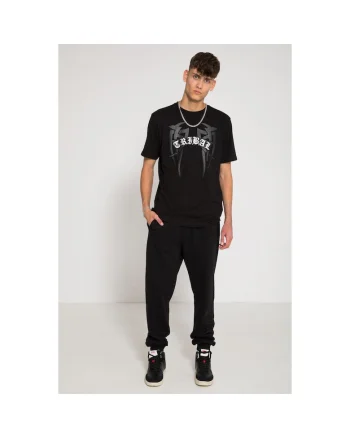 Pantaloni de trening cu imprimeu si snur de ajustare