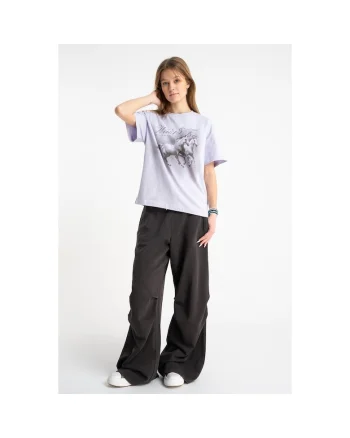 Pantaloni de trening cu pliuri la genunchi