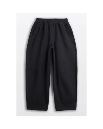 Pantaloni de trening uni din bumbac cu talie medie