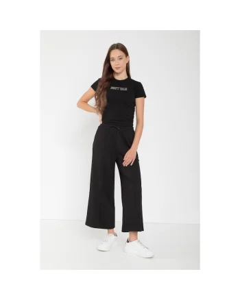 Pantaloni cu croiala ampla si snur in talie,