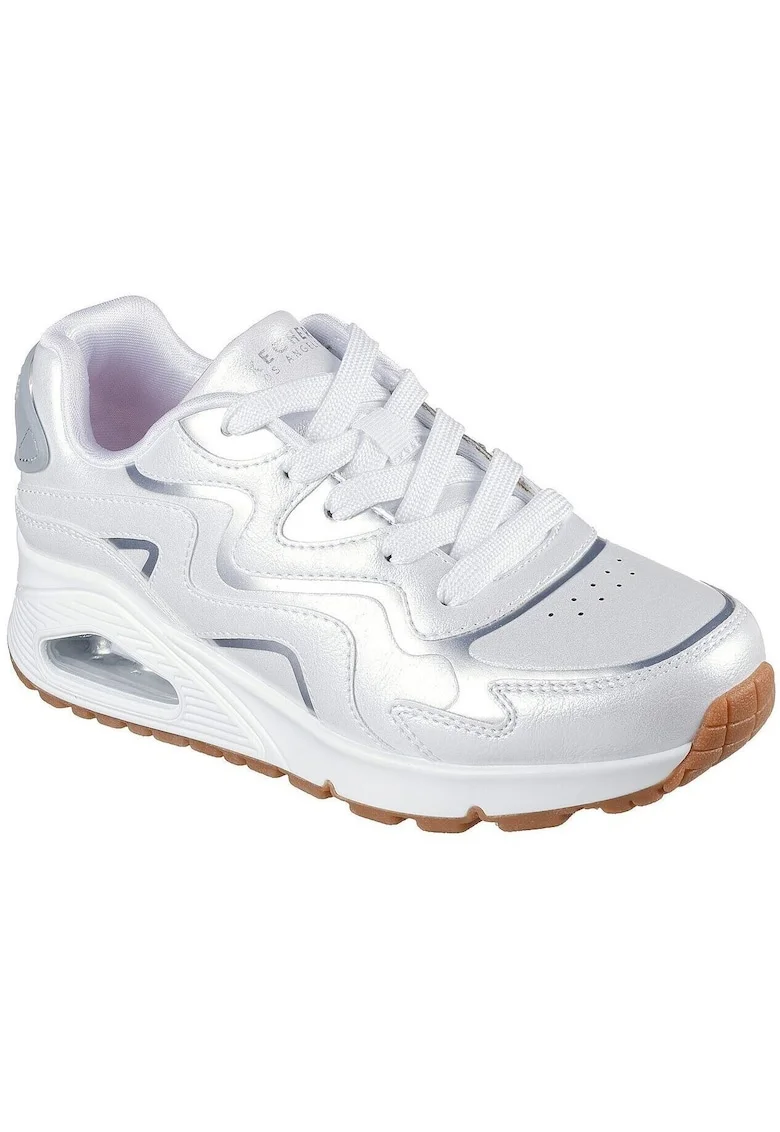 Pantofi sport cu garnituri metalizate, Alb