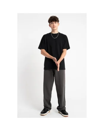 Pantaloni de trening drepti cu model uni, Gri antracit