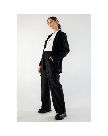Pantaloni cargo cu croiala ampla,