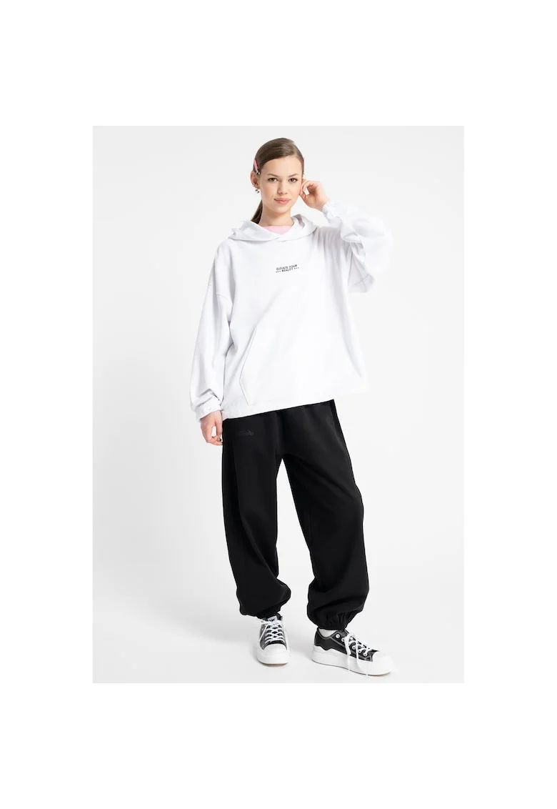 Pantaloni uni cu croiala ampla, Negru