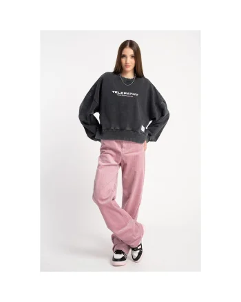 Pantaloni din reiat cu croiala dreapta, Roz