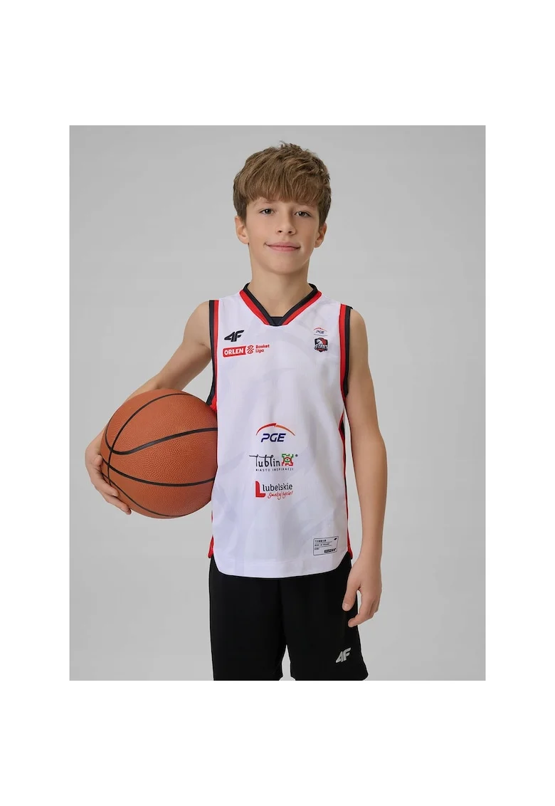 Tricou copii,  joc sezon 2025/26, alb, poliester