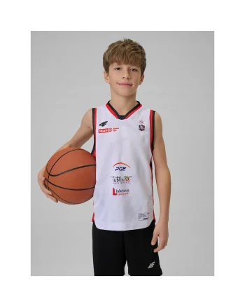 Tricou copii,  joc sezon 2025/26, alb, poliester