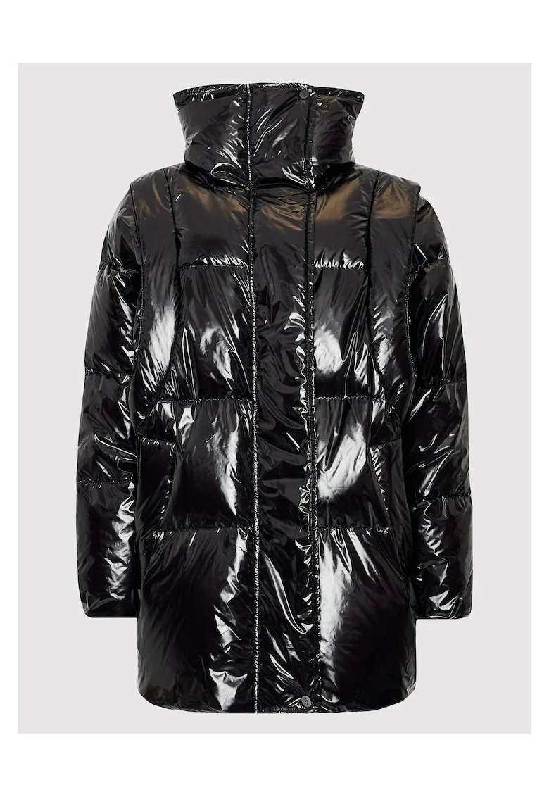 Geaca dama,  neagra, lucioasa,