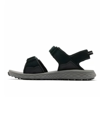 Sandale din piele intoarsa si piele ecologica, pentru drumetii Konos, Negru/Gri antracit