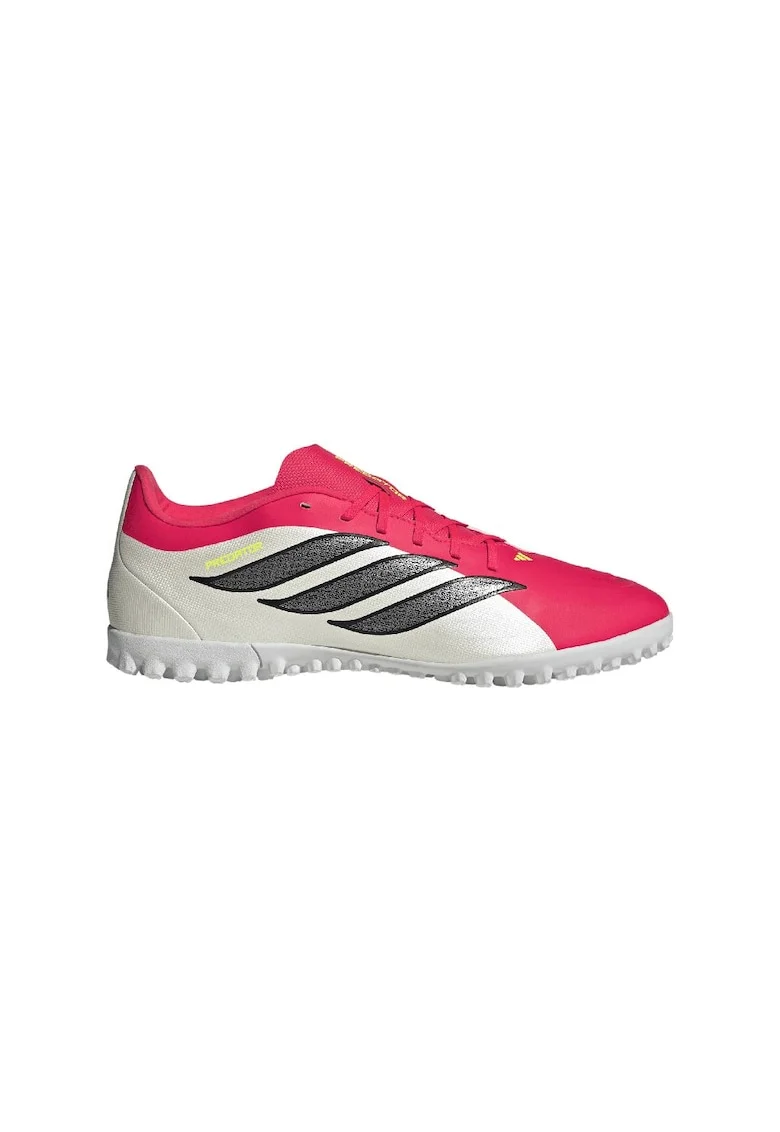 Pantofi Predator Club TF pentru fotbal, Alb fildes/Negru/Roz aprins