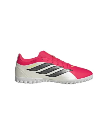 Pantofi Predator Club TF pentru fotbal, Alb fildes/Negru/Roz aprins