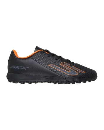 Pantofi SKX 2 Jr cu logo pentru fotbal, Negru/Gri carbune/Portocaliu mandarina