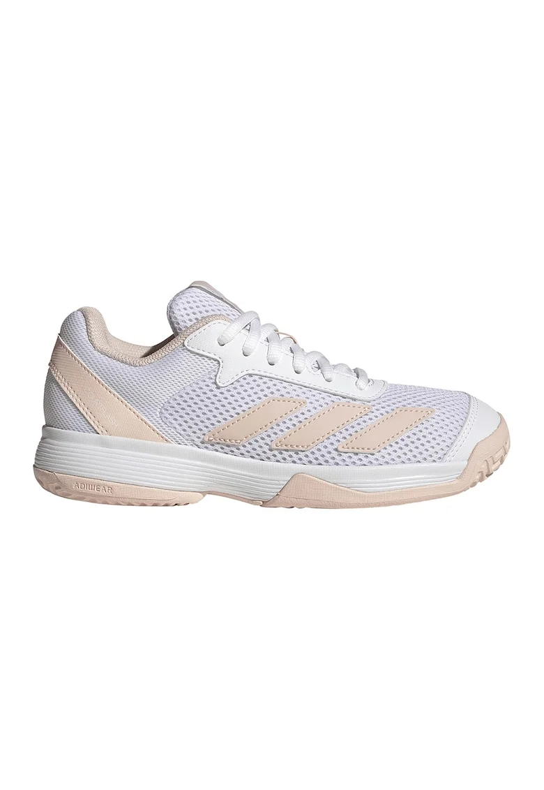 Pantofi Courtflash cu logo pentru tenis, Alb/Piersica/Violet prafuit