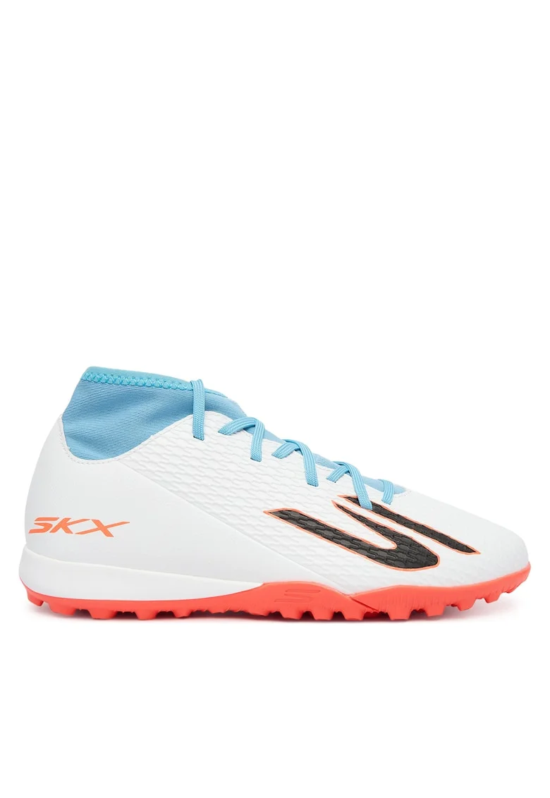 Pantofi sport copii,  pentru fotbal, piele ecologica, alb