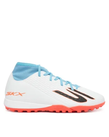 Pantofi sport copii,  pentru fotbal, piele ecologica, alb